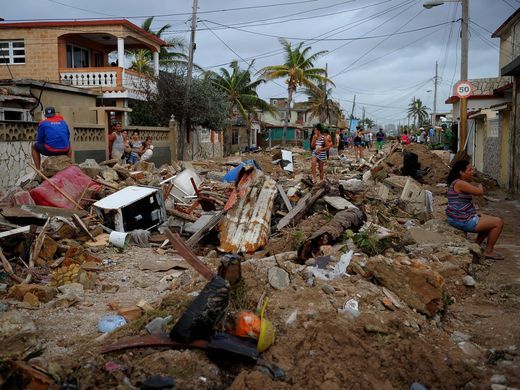 barbuda hurricane damage with people
